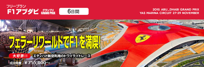 フリープラン 2015F1グランプリ 観戦ツアーアブダビ